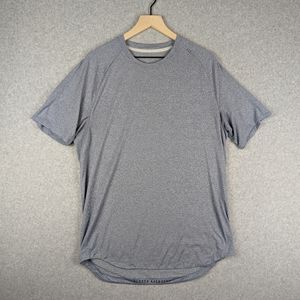 Lululemon Drysense Shirt Mens Large Short Sleeve Blue Gray
